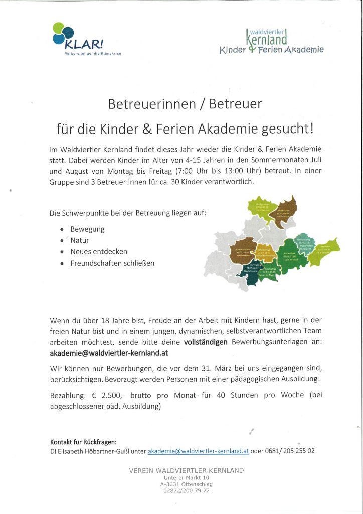 Bewerbung Ferienakademie 2023