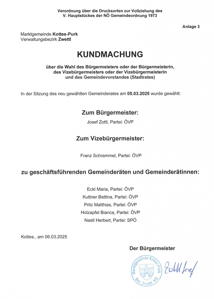 Neue Gemeindeführung