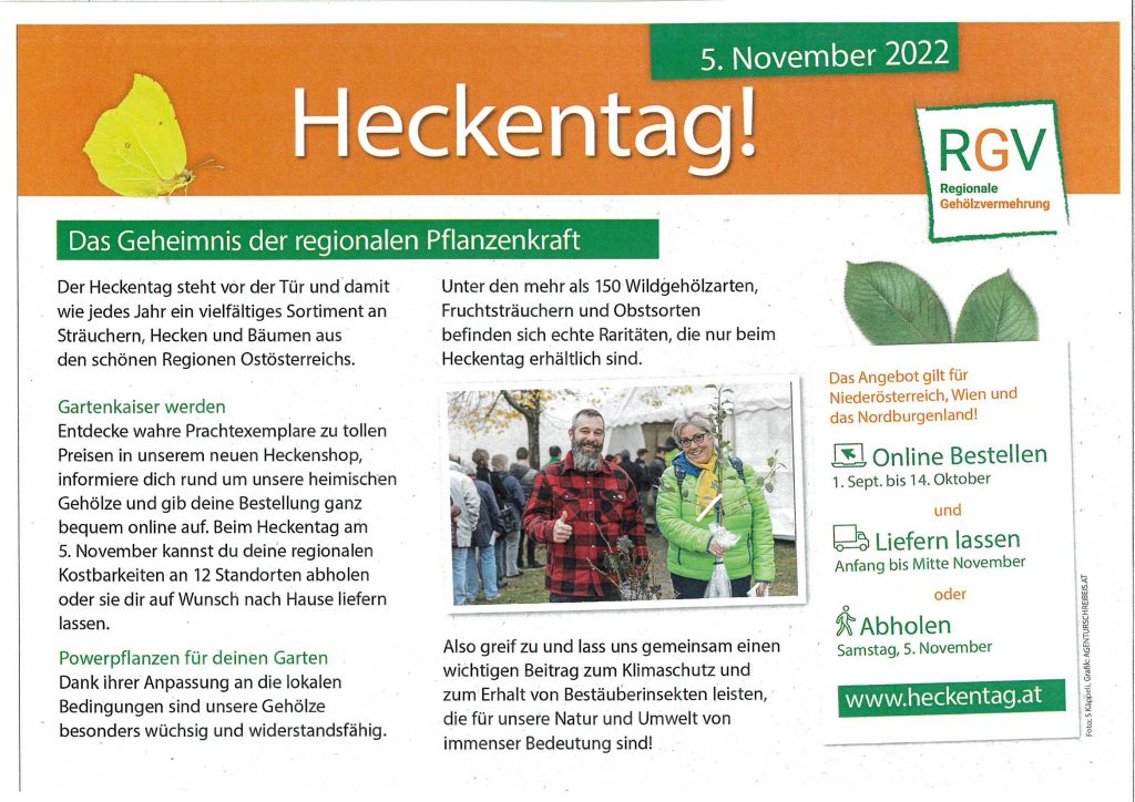 5. November 2022 – Heckentag