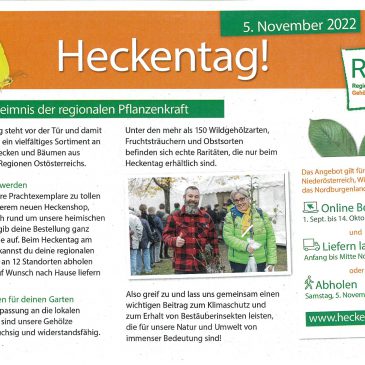 5. November 2022 – Heckentag