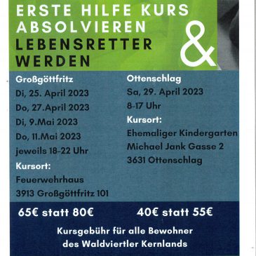 Erste Hilfe Kurse – Großgöttfritz, Ottenschlag