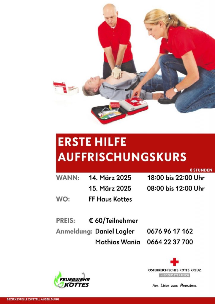 Erste Hilfe Auffrischungskurs im FF-Haus Kottes