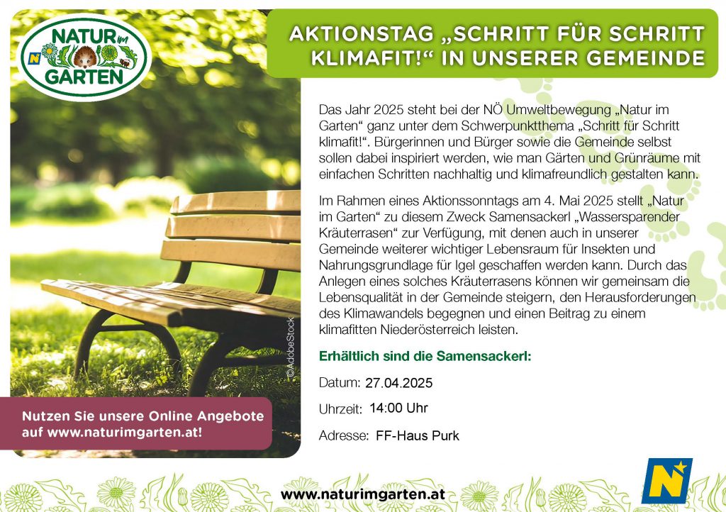 Natur im Garten – Aktionstag “Schritt für Schritt Klimafit!” in unserer Gemeinde