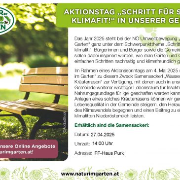 Natur im Garten – Aktionstag “Schritt für Schritt Klimafit!” in unserer Gemeinde