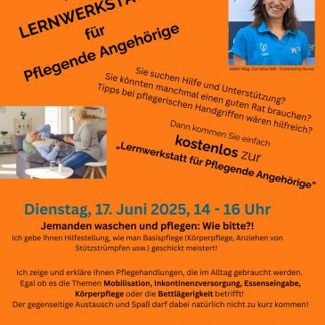 1. Lernwerkstatt für pflegende Angehörige – Jemanden waschen und pflegen: Wie bitte?!