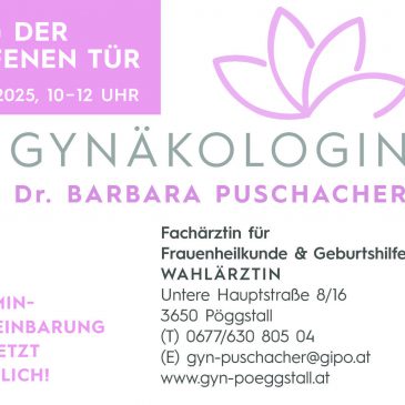 Gynäkologin Dr. Puschacher Pöggstall – Tag der offenen Tür am 06.09.2025 von 10:00-12:00 Uhr