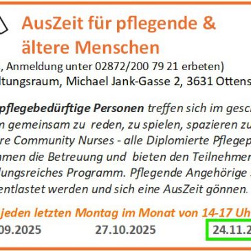 AusZeit für pflegende & ältere Menschen am 24.11.2025