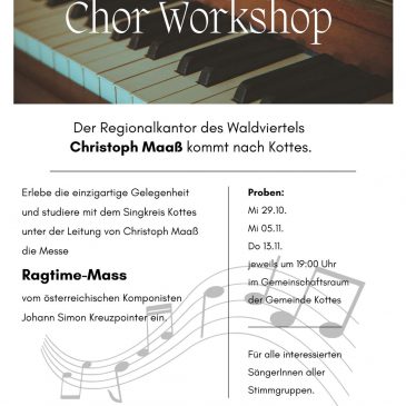 Einladung zum Chor Workshop mit Regionalkantor Christoph Maaß
