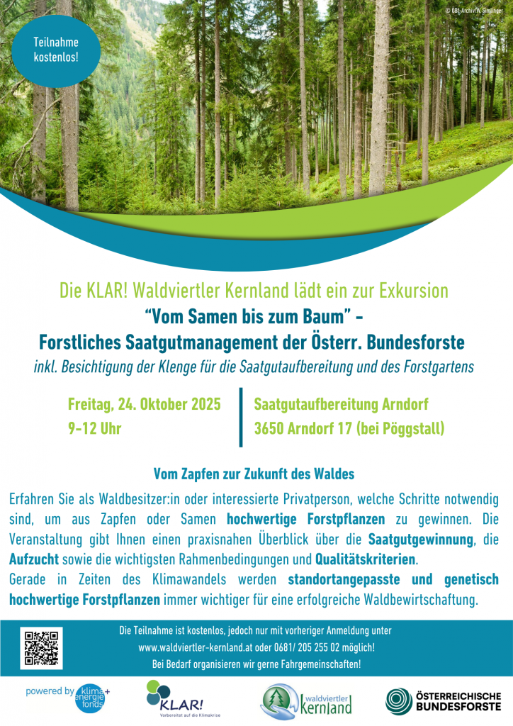 KLAR! Walviertler Kernland lädt zur Exkursion “Vom Samen bis zum Baum” ein