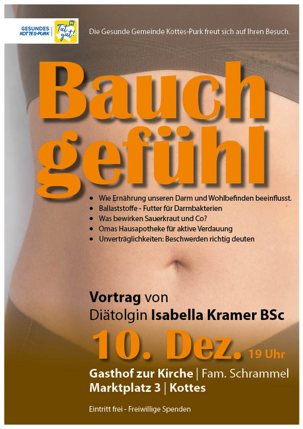 10.12.2025: Bauchgefühl Vortag von Diätologin Isabella Kramer BSc