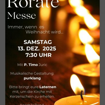Rorate Messe am 13.12.2025 um 07:30 Uhr