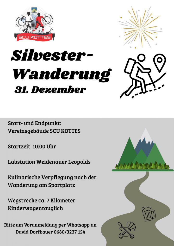 SCU Kottes: Silvesterwanderung am 31.12.2025