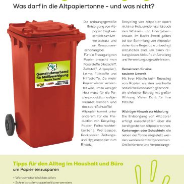 Richtige Altpapier- und Kartonagenentsorgung