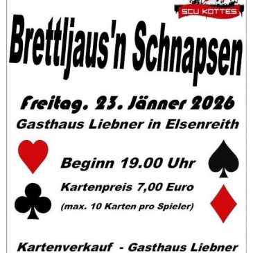 Brettljaus´n Schnapsen des SCU Kottes am 23.01.2026