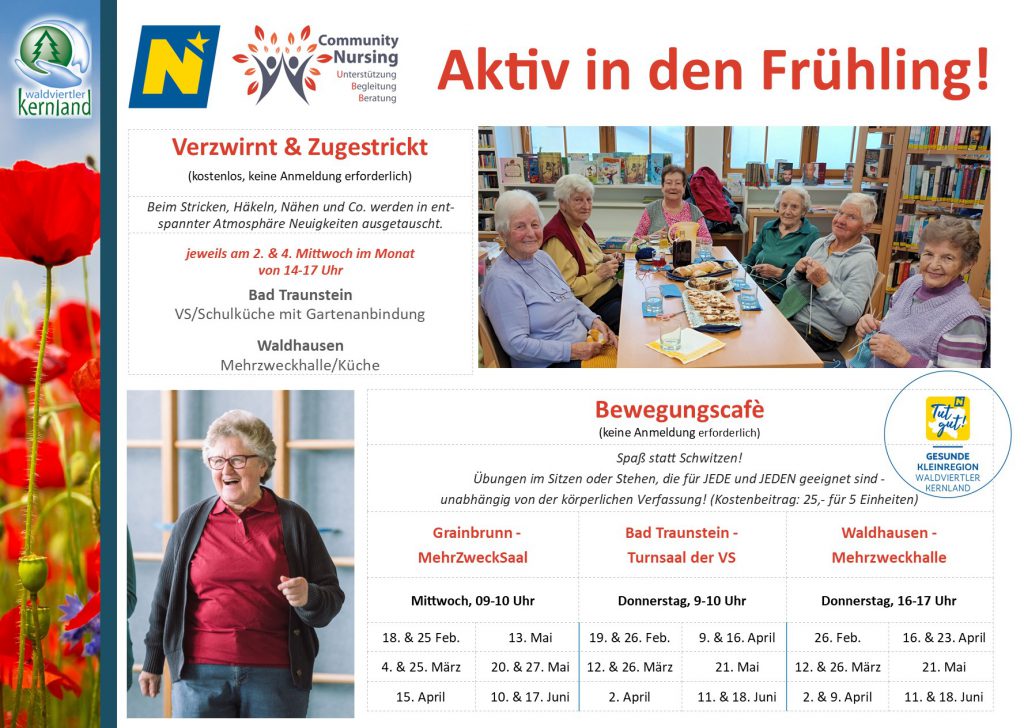 Waldviertler Kernland: Bewegungscafé und “Verzwirnt & Zugestrickt”