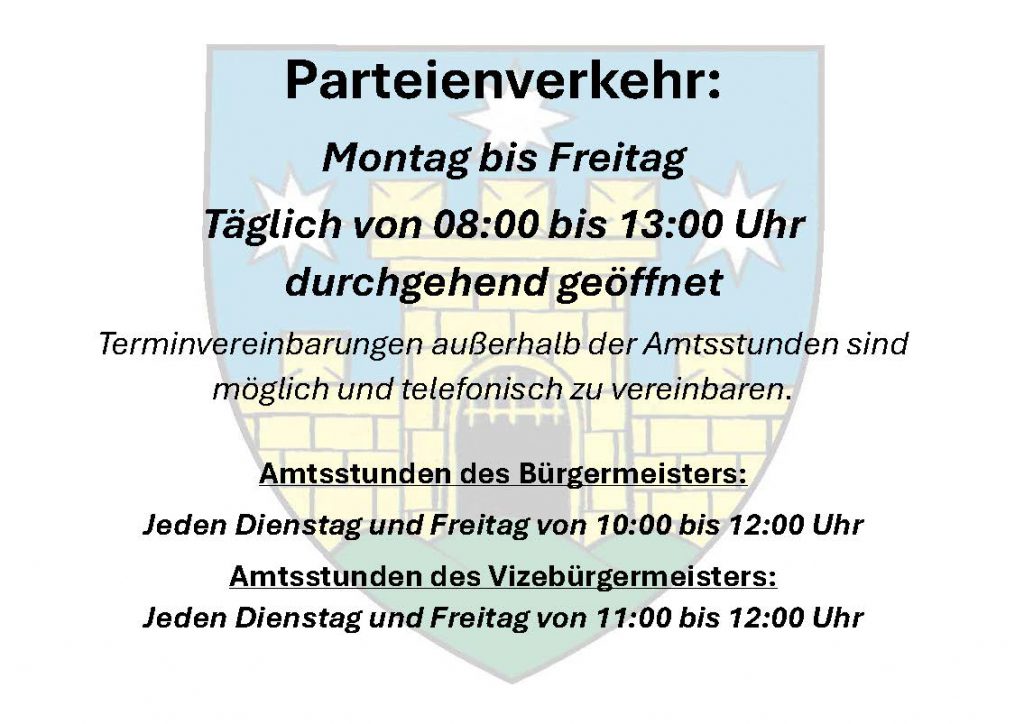 Amtsstunden Bürgermeister und Vizebürgermeister