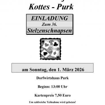 Stelzenschnapsen des Kameradschaftsbunds Kottes-Purk am 01.03.2026