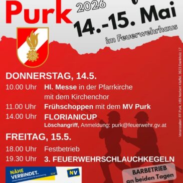 Feuerwehrfest Purk, 14.+15.05.2026