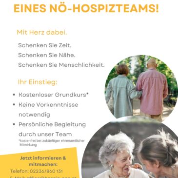 Der Landesverband Hospiz Niederösterreich sucht dringend ehrenamtliche Hospizbegleiter*innen