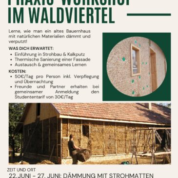 Praxis-Workshop: Stroh & Kalk – 22.-27.06.2026 & 29.06.-04.07.2026