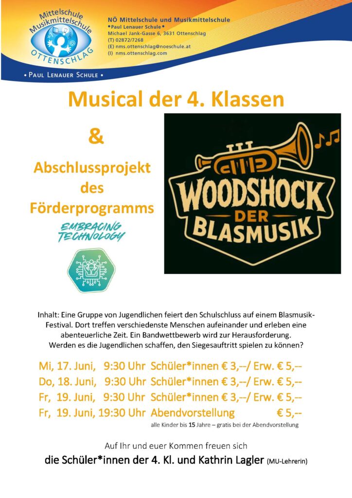 Musical der NöMS Ottenschlag – 17.-19.06.2026
