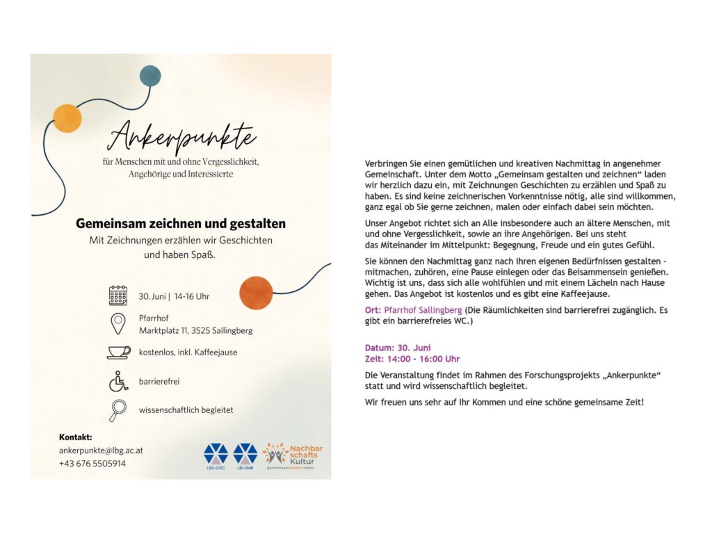 Ankerpunkte – Gemeinsam zeichnen und gestalten – 30.06.2026