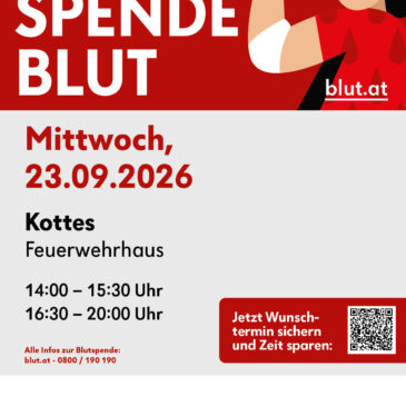 Blutspende-Aktion in Kottes am 23.09.2026