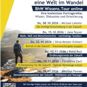 BhW Wissens.Tour online Herbst 2026 – Zukunftskompetenzen für eine Welt im Wandel