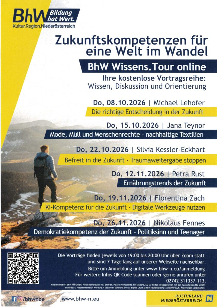 BhW Wissens.Tour online Herbst 2026 – Zukunftskompetenzen für eine Welt im Wandel